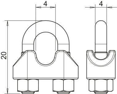 OBO 947 3 A4 Drahtseilklemme 3mm A4 