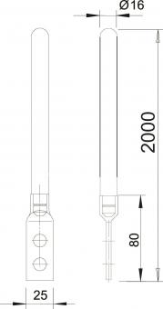 OBO 101 F2000 Fang-/Erdeinführungsstange 