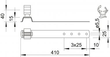 OBO 157 FK-VA 410 Dachleitungshalter 8mm 