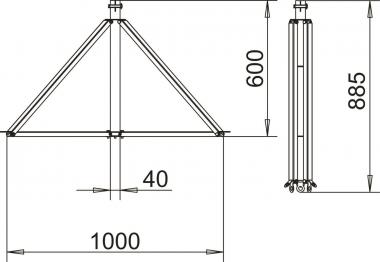 OBO isFang 3B-100 AL Dreibeinstativ 
