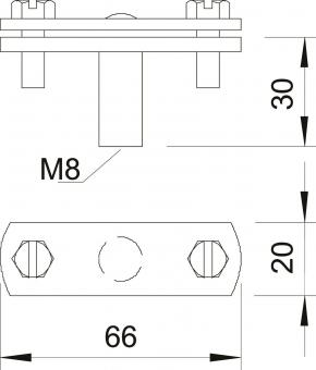 OBO 168 FL40-M8 Leitungshalter 