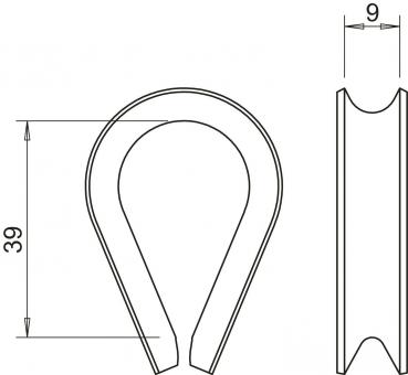 OBO 946 8 A4 Seilkausche 8mm A4 1.4401 