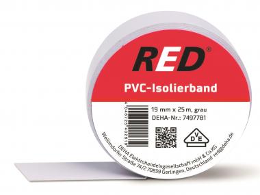 RED PVC-Isolierband 25m x 19mm, grau 
