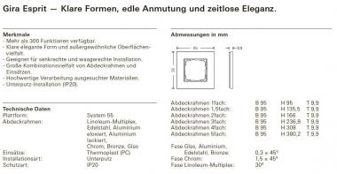 GIRA 021112 Abdeckrahmen 1fach Esprit 