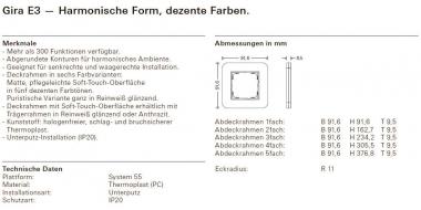 GIRA 0212410 Abdeckrahmen 2fach E3 