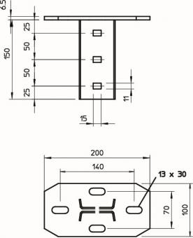 OBO KI 8 FT Kopfplatte f.IS 8-Stiel St 