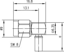 TG SMA-Winkelstecker CR AU   J01150A0091 