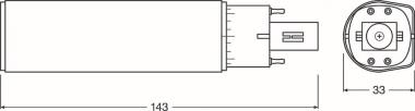 LEDV DULUX LED D/E 6W/830 120° (13W) 
