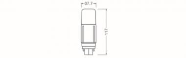 LEDV DULUX LED D 7,5W/840 vertikal (18W) 