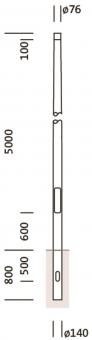 SITECO Mast 5m kon rund    5NY231750KM08 