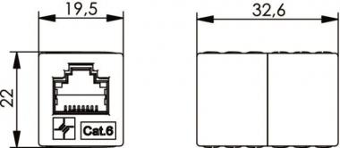 TG AMJ-Kupplung Cat.6+ RJ45  J00029A0062 
