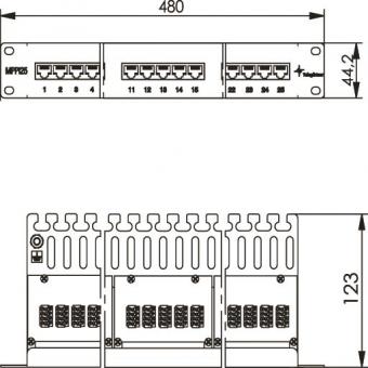 TG 19Zoll Panel ISDN/TEL 1HE J02023L0014 