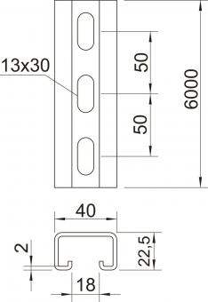 OBO MS4022P6000FT Profilschiene gelocht 