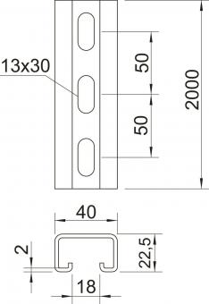 OBO MS4022P2000FT Profilschiene gelocht 