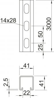 OBO MS4141PP3000FT Profilschiene 