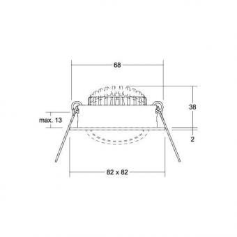 BRUM Einbaustrahler eckig 6W nickel BB05 