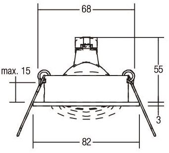 BRUM NV-Einbaustrahl. titan matt 0063.64 