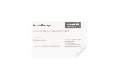 Hekatron Abnahmeschild FSA 