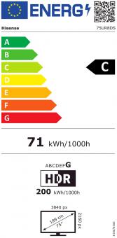 Hisense 75UR8DS sw Mini LED-TV RGB 