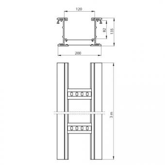  Isolierende Kabelleiter HF grau 135x200 
