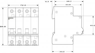 Siemens 5TL16630 Ausschalter 63A 3p+N 