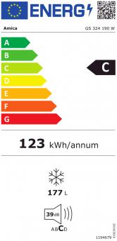 Amica GS 324 190 W ws Standgefrierschr. 