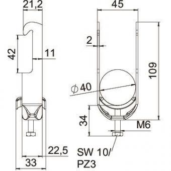 OBO BS-W1-M-40 A2 Bügelschelle 2056 