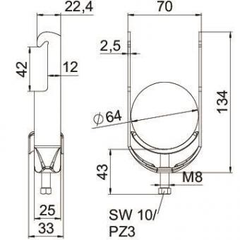 OBO BS-W1-M-64 A2 Bügelschelle 2056 