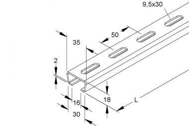 NIED Ankerschiene 35x18x2mm     2980/2FL 