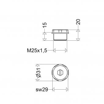 SCHUC Verschlussschraube M25x1,5    2538 