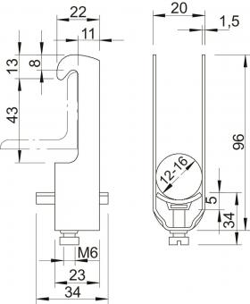 OBO 2056W 2 16 FT Bügelschelle 2-fach 