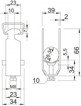 OBO 2056 34 ALU Bügelschelle 28-34mm Alu 