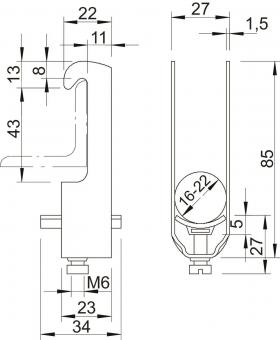 OBO 2056W 22 FT Bügelschelle 16-22mm St 