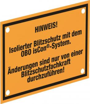 OBO isCon HWS Hinweisschild OBO 
