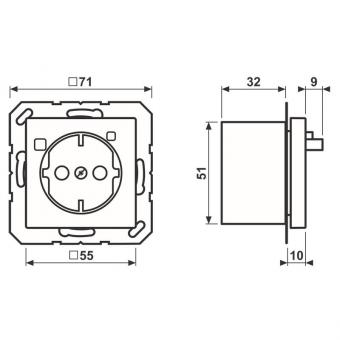 Jung FI-SCHUKO Steckdose 30mA A5520.30WW 