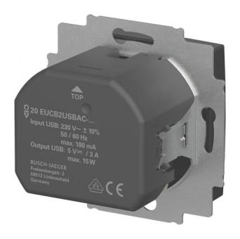 BJ SCHUKO schwarz matt 20 EUCB2USBAC-915 