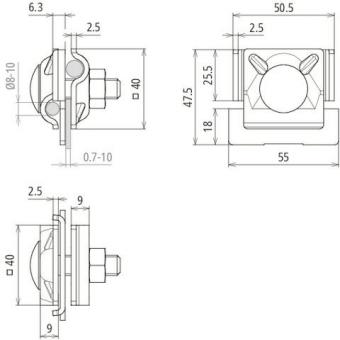 DEHN Falzklemme Fl 0,7-10mm Rd 8  365229 