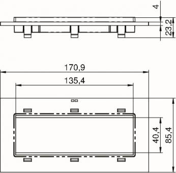 OBO T8NL P105 7035 Abdeckplatte 3f Modul 