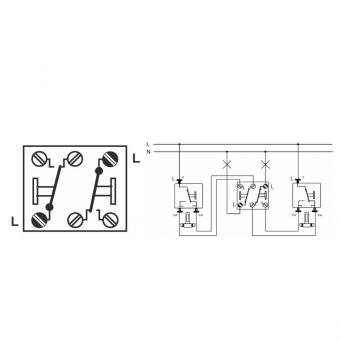 JG UP Multi-Switch Taster 2 x 2   532-4U 