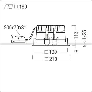 Zumtobel PANOS EVO Q190H 22W    60816131 