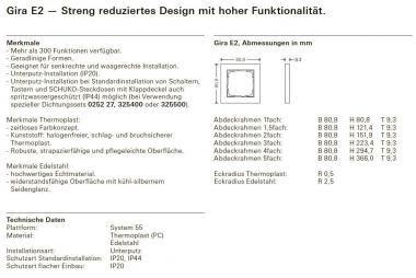 GIRA 021409 Abdeckrahmen 4fach E2 