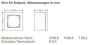 GIRA 106109 AP-Gehäuse 1fach+Rahmen E2 
