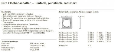 GIRA 0214112 Abdeckrahmen 4fach 