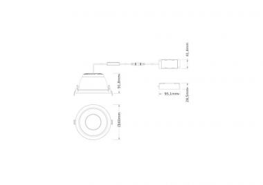 LEDV Downlight Comfort IP44 weiss DA150 