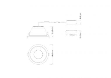 LEDV Downlight Comfort IP44 weiss DA200 