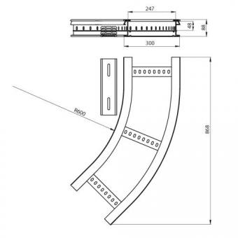 Flachbogen 45  halogenfrei grau 85x300 R 