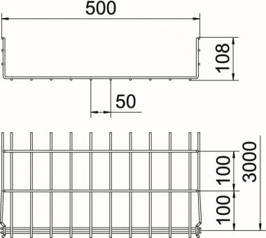 OBO GRM 105 500 FT Gitterrinne GRM 