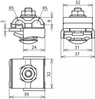 DEHN UNI-Falzklemme NIRO/Al f. Rd 365250 
