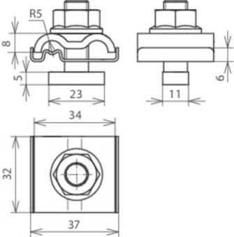 DEHN UNI-Erdungsklemme NIRO f. Rd 540260 