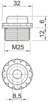 OBO 90 M25 OF Einschraubnippel offene 